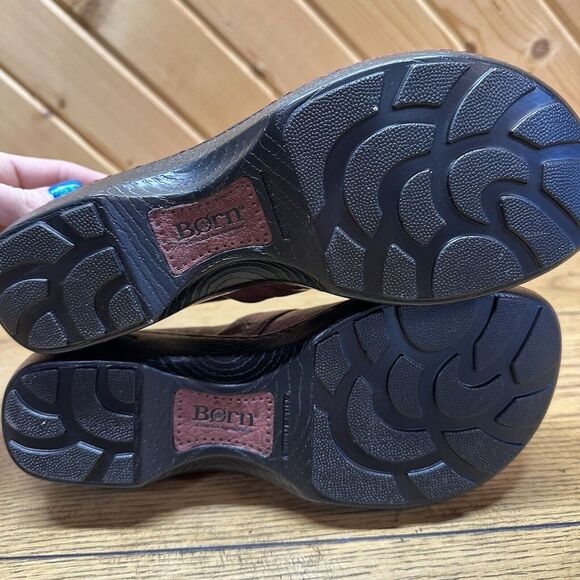 Born Toby Clogs Womens Size 9 Burgundy Leather‎ Comfort Nursing Slip On Shoes - Picture 8 of 8